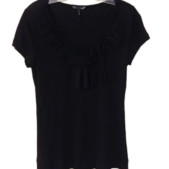 Daisy Fuentes Mesh Twisted Collar Top - Picture 1 of 2